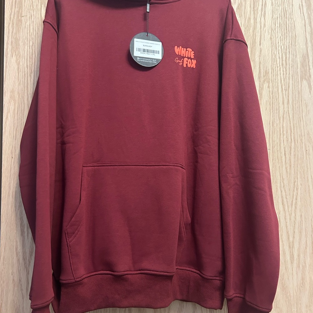 White Fox “Capsule 09 Star of the Moment” Oversized Hoodie Burgundy - Picture 2 of 5
